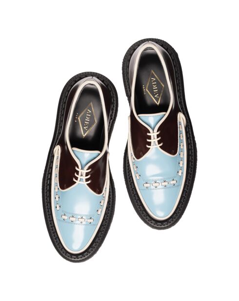 Creepers en Cuir de Veau bordeaux/bleu
