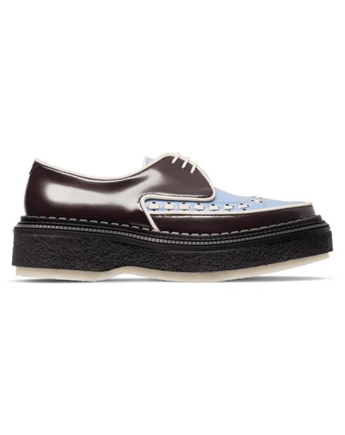 Creepers en Cuir de Veau bordeaux/bleu