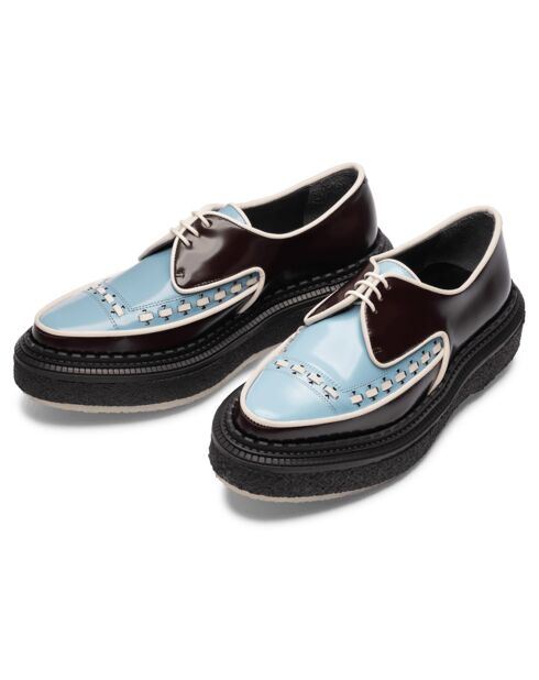 Creepers en Cuir de Veau bordeaux/bleu
