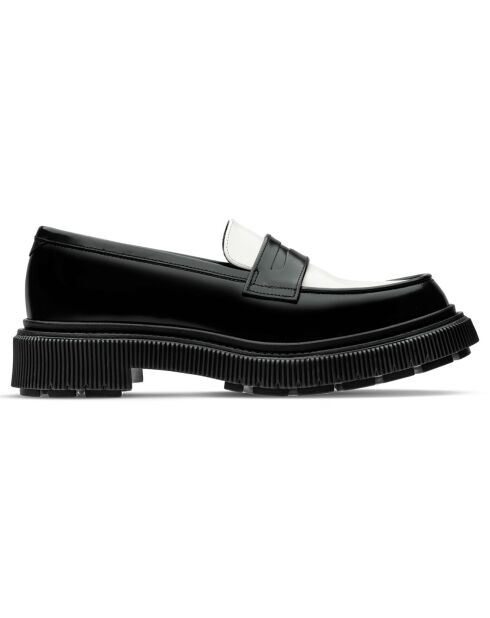 Mocassins en Cuir de Veau noir/ivoire