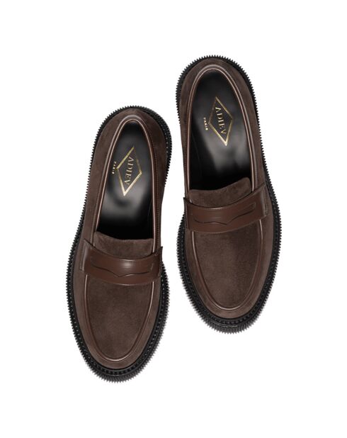 Mocassins en Cuir terre foncée