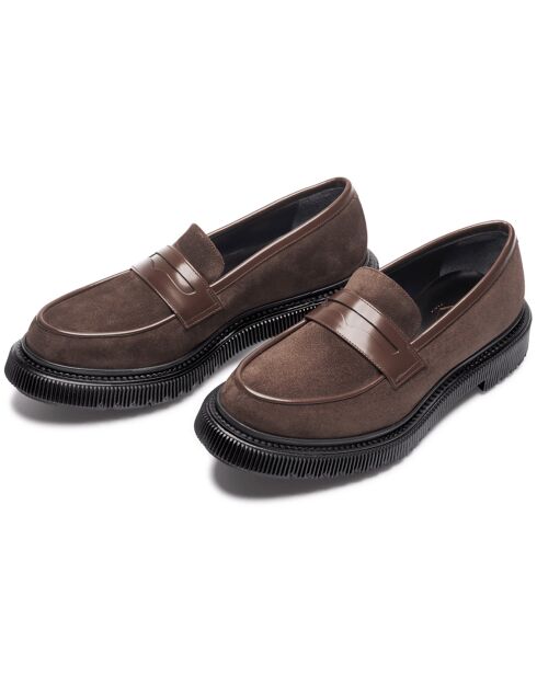Mocassins en Cuir terre foncée