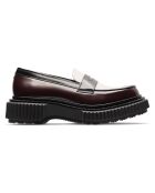 Mocassins en Cuir de Veau bordeaux/ivoire/noir