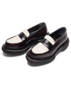 Mocassins en Cuir de Veau bordeaux/ivoire/noir