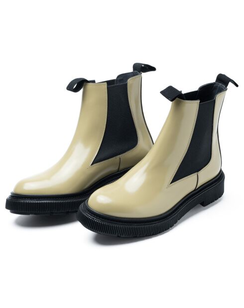 Bottines Chelsea en Cuir de Veau sable