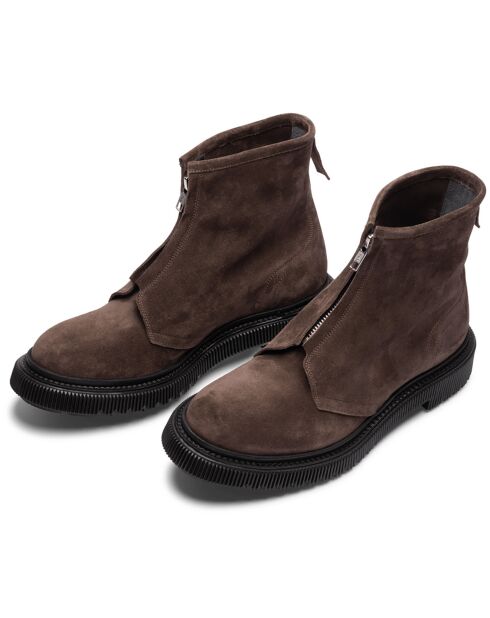 Bottines à Fermeture terre foncée