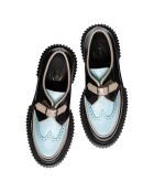Derbies à Boucle en Cuir de Veau noir/bleu/beige