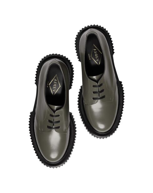 Derbies en Cuir de Veau vertes