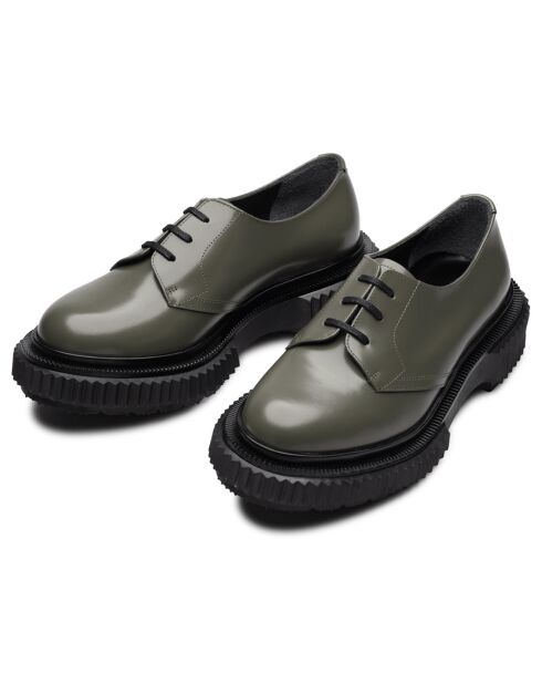 Derbies en Cuir de Veau vertes