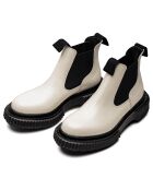 Bottines Chelsea Basses en Cuir de Veau ivoire