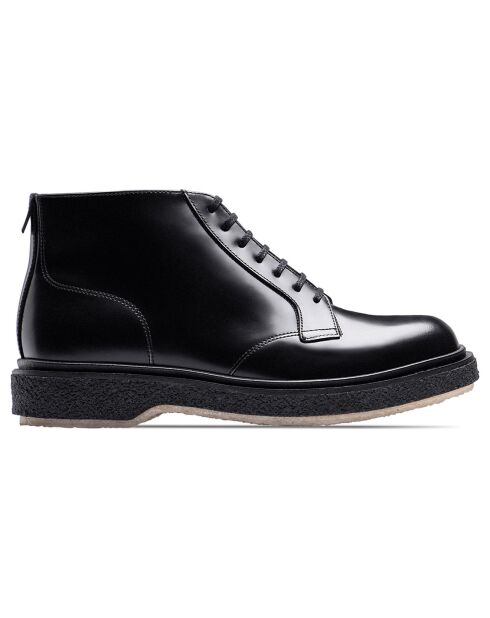 Bottine à Lacets en Cuir de Veau noires