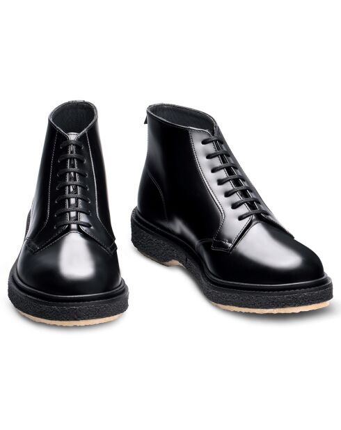 Bottine à Lacets en Cuir de Veau noires