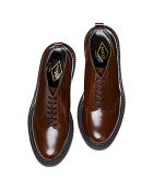 Bottines Basses en Cuir de Veau bordeaux