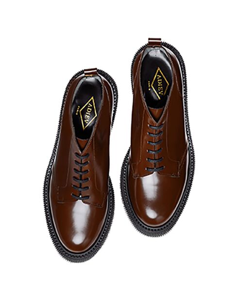 Bottines Basses en Cuir de Veau bordeaux