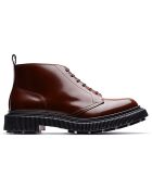 Bottines Basses en Cuir de Veau bordeaux