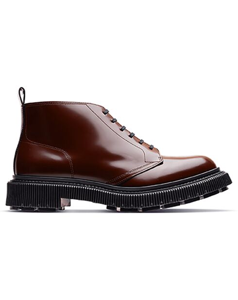 Bottines Basses en Cuir de Veau bordeaux