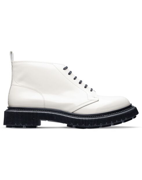Bottines Basses en Cuir de Veau ivoire