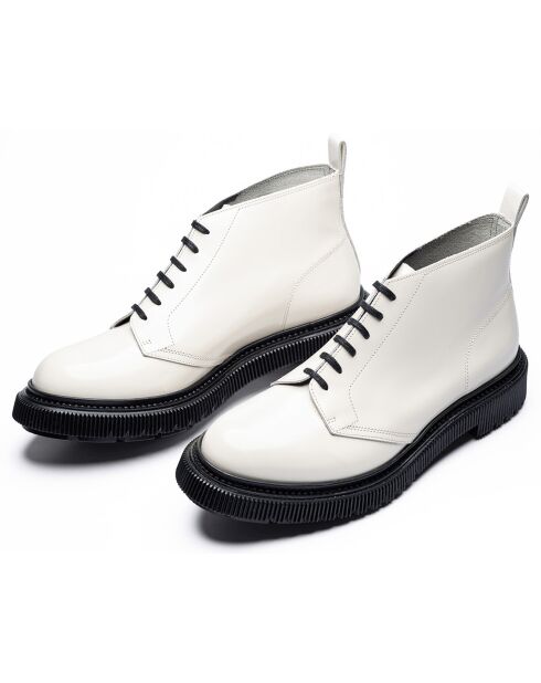 Bottines Basses en Cuir de Veau ivoire