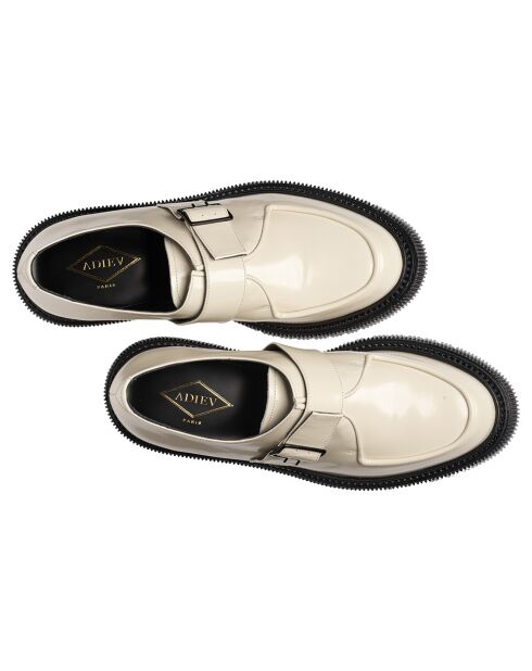 Derbies à Boucle en Cuir de Veau ivoire