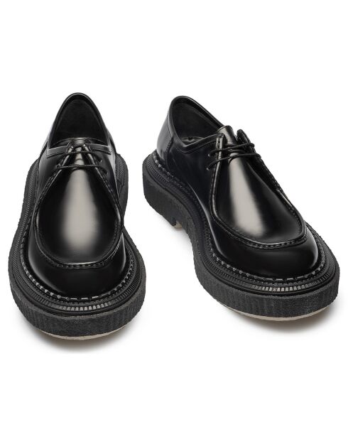 Derbies à Lacets en Cuir de Veau noires