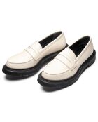 Mocassins en Cuir de Veau ivoire