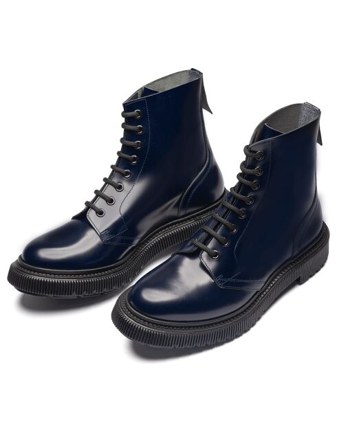 Bottes à Lacets en Cuir de Veau nuit