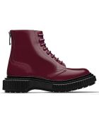 Bottes à Lacets en Cuir de Veau bordeaux