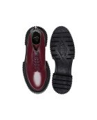 Bottes à Lacets en Cuir de Veau bordeaux