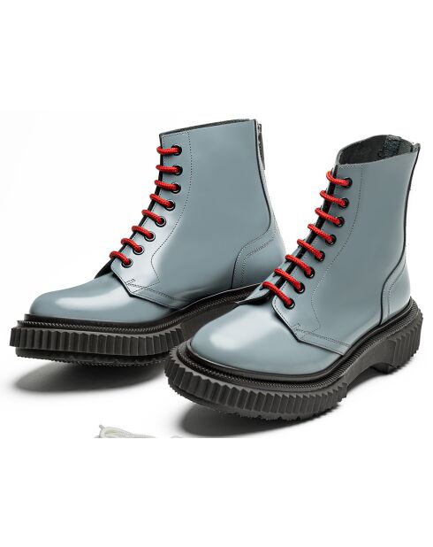 Bottes à Lacets enCuir de Veau grises