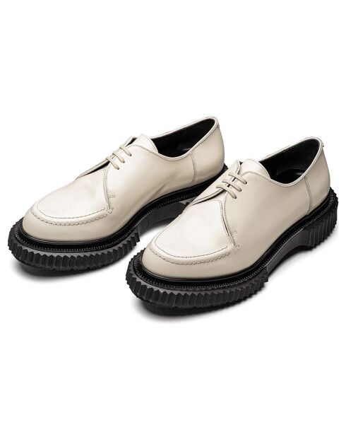 Derbies à Lacets en Cuir de Veau ivoire