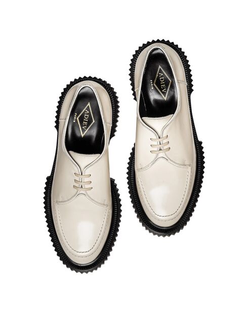 Derbies à Lacets en Cuir de Veau ivoire