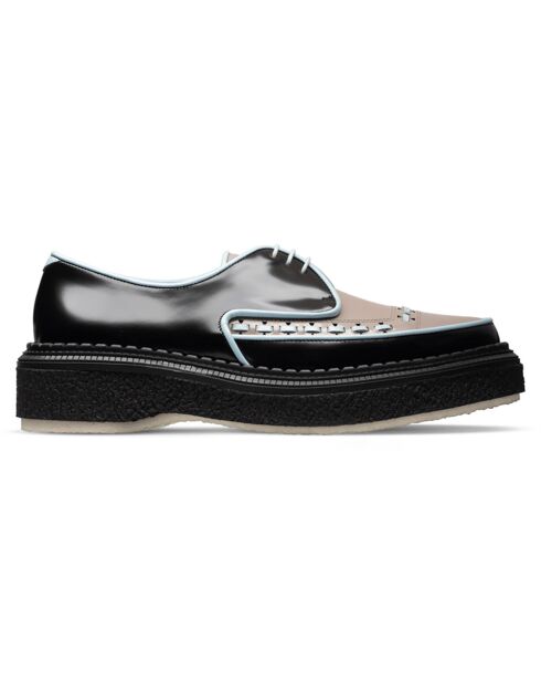 Creepers en Cuir de Veau noir/bleu/beige