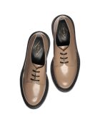 Derbies à Lacets en Cuir de Veau cappucino