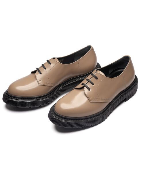 Derbies à Lacets en Cuir de Veau cappucino