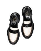 Mocassins en Cuir de Veau noir/ivoire/expresso