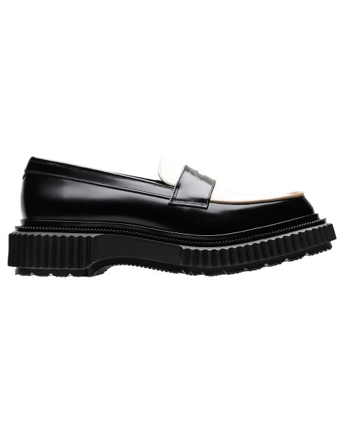 Mocassins en Cuir de Veau noir/ivoire/expresso