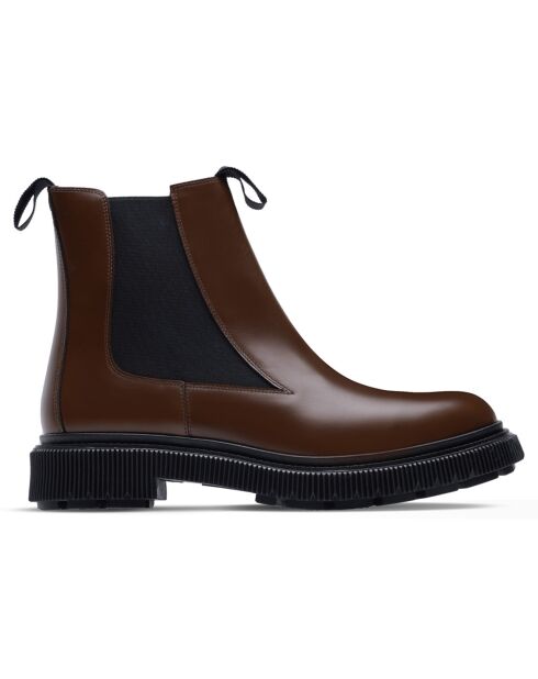Bottines Basses en Cuir de Veau terre foncée