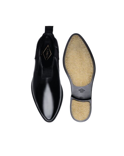 Bottes Chelsea en Cuir de Veau noires