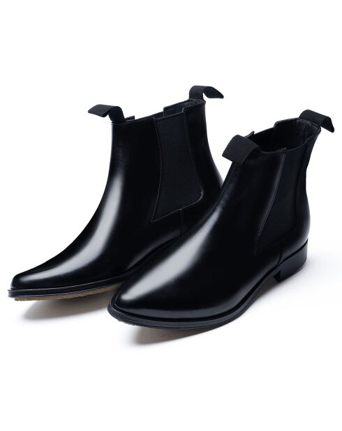 Bottes Chelsea en Cuir de Veau noires