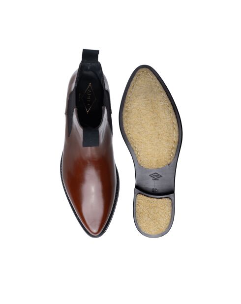 Bottes Chelsea en Cuir de Veau bordeaux