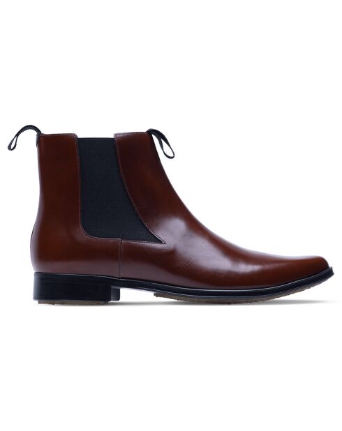 Bottes Chelsea en Cuir de Veau bordeaux