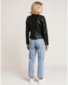 Veste en Cuir Levie noire