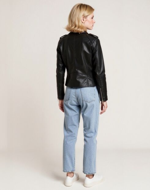 Veste en Cuir Levie noire