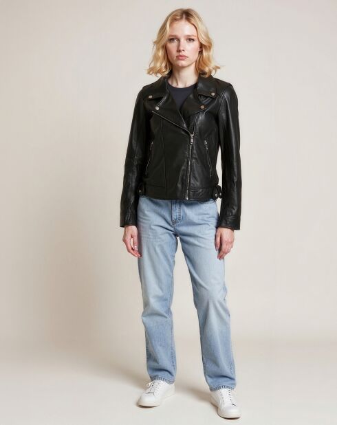 Veste en Cuir Lorane noire
