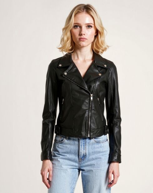 Veste en Cuir Lorane noire