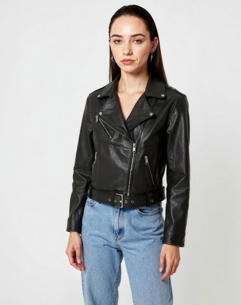 Veste en Cuir Daria noire