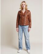Veste en Cuir Helya cognac