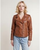 Veste en Cuir Helya cognac