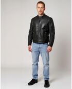 Veste en Cuir Lamal noire