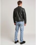 Veste en Cuir Lamal noire